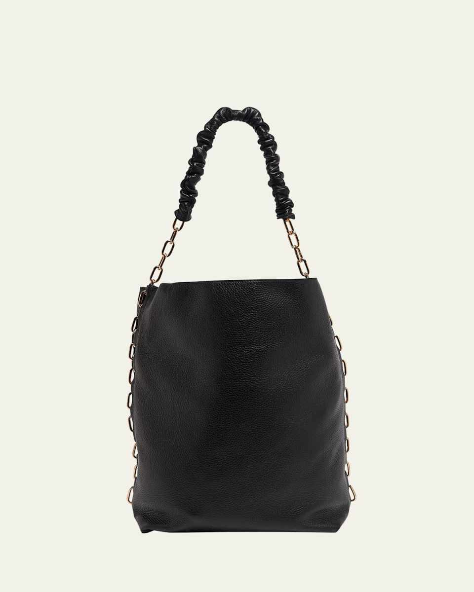 Chain Leather Tote Bag